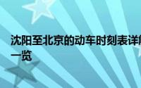 沈阳至北京的动车时刻表详解：出发时间、到达时间及站点一览