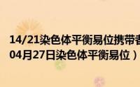 14/21染色体平衡易位携带者及其子女核型示意图（2024年04月27日染色体平衡易位）