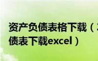 资产负债表格下载（2024年04月29日资产负债表下载excel）