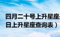 四月二十号上升星座是什么（2024年04月29日上升星座查询表）