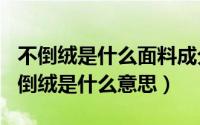 不倒绒是什么面料成分（2024年04月30日不倒绒是什么意思）