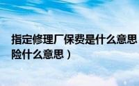 指定修理厂保费是什么意思（2024年04月30日指定修理厂险什么意思）