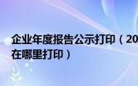 企业年度报告公示打印（2024年05月02日企业年度报告书在哪里打印）