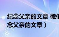 纪念父亲的文章 微信（2024年05月04日纪念父亲的文章）