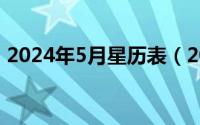 2024年5月星历表（2024年05月06日脚王）