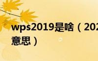 wps2019是啥（2024年05月07日wps什么意思）