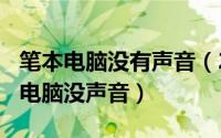 笔本电脑没有声音（2024年05月08日笔记本电脑没声音）