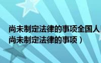 尚未制定法律的事项全国人民代表大会（2024年05月08日尚未制定法律的事项）