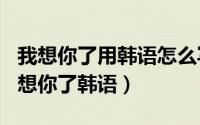 我想你了用韩语怎么写（2024年05月08日我想你了韩语）