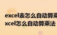 excel表怎么自动算乘法（2024年05月11日excel怎么自动算乘法）