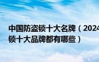 中国防盗锁十大名牌（2024年05月11日十大中国锁具防盗锁十大品牌都有哪些）