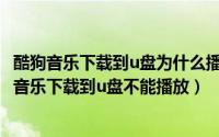 酷狗音乐下载到u盘为什么播放不了（2024年05月11日酷狗音乐下载到u盘不能播放）