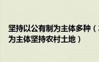 坚持以公有制为主体多种（2024年05月11日坚持以公有制为主体坚持农村土地）