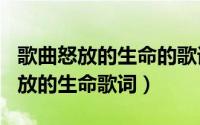 歌曲怒放的生命的歌词（2024年05月13日怒放的生命歌词）