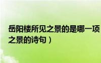 岳阳楼所见之景的是哪一项（2024年05月14日岳阳楼所见之景的诗句）