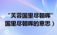 “芙蓉国里尽朝晖”（2024年05月14日芙蓉国里尽朝晖的意思）