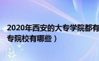 2020年西安的大专学院都有哪些（2024年05月14日西安大专院校有哪些）