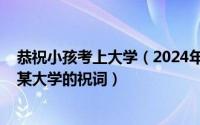 恭祝小孩考上大学（2024年05月16日恭祝对方孩子考上某某大学的祝词）