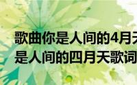 歌曲你是人间的4月天（2024年05月16日你是人间的四月天歌词）