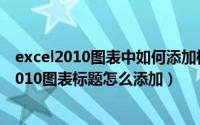 excel2010图表中如何添加标题（2024年05月17日excel2010图表标题怎么添加）