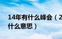 14年有什么峰会（2024年05月17日峰会是什么意思）