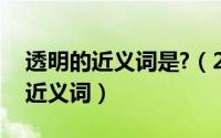 透明的近义词是?（2024年05月17日透明的近义词）