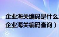 企业海关编码是什么意思（2024年05月17日企业海关编码查询）