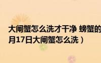 大闸蟹怎么洗才干净 螃蟹的处理方法步骤图解（2024年05月17日大闸蟹怎么洗）