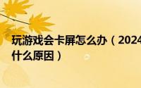 玩游戏会卡屏怎么办（2024年05月18日玩游戏画面卡顿是什么原因）