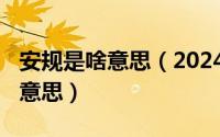 安规是啥意思（2024年05月19日安规是什么意思）