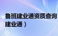 鲁班建业通资质查询（2024年05月19日鲁班建业通）