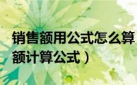 销售额用公式怎么算（2024年05月19日销售额计算公式）