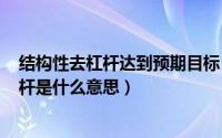 结构性去杠杆达到预期目标（2024年05月20日结构性去杠杆是什么意思）