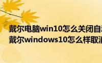 戴尔电脑win10怎么关闭自动更新系统（2024年05月21日戴尔windows10怎么样取消自动更新）