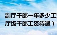 副厅干部一年多少工资（2024年05月21日副厅级干部工资待遇）