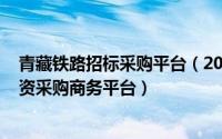 青藏铁路招标采购平台（2024年05月22日青藏铁路公司物资采购商务平台）