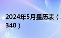 2024年5月星历表（2024年05月22日02812340）