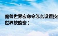 魔兽世界宏命令怎么设置技能等级（2024年05月22日魔兽世界技能宏）