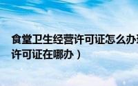 食堂卫生经营许可证怎么办理（2024年05月22日食堂卫生许可证在哪办）