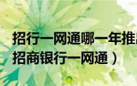 招行一网通哪一年推出的（2024年05月23日招商银行一网通）