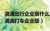 滴滴出行企业版什么意思（2024年05月23日滴滴打车企业版）