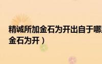 精诚所加金石为开出自于哪里（2024年05月24日精诚所加金石为开）