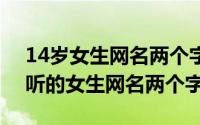 14岁女生网名两个字（2024年05月24日好听的女生网名两个字）