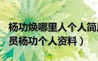 杨功焕哪里人个人简历（2024年05月25日演员杨功个人资料）