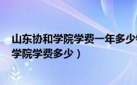 山东协和学院学费一年多少钱（2024年05月25日山东协和学院学费多少）