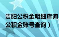 贵阳公积金明细查询（2024年05月25日贵阳公积金账号查询）