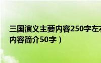 三国演义主要内容250字左右（2024年05月26日三国演义内容简介50字）