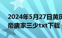 2024年5月27日黄历（2024年05月27日琴帝唐家三少txt下载）