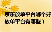 京东放单平台哪个好（2024年05月27日京东放单平台有哪些）