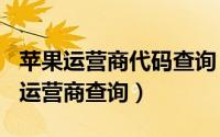 苹果运营商代码查询（2024年05月27日苹果运营商查询）